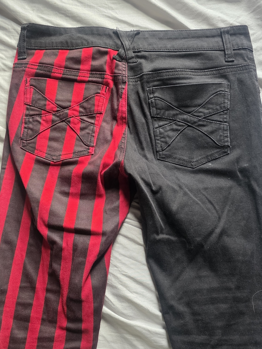 Royal Bones Daang Goodman Skinny Jeans Black Red Y2k - Picture 6 of 11